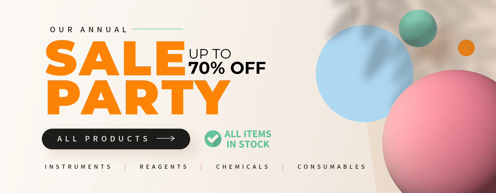 Our annual Sale Party – up to 70% off, all items in stock